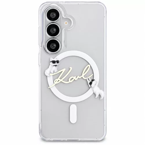 Karl Lagerfeld - IML Choupette and Karl Script Logo MagSafe (KLHMS26FE5HKSCAH) - Samsung Galaxy S26 FE - Transparent