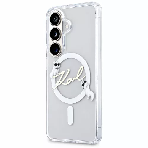 Karl Lagerfeld - IML Choupette and Karl Script Logo MagSafe (KLHMS26FE5HKSCAH) - Samsung Galaxy S26 FE - Transparent