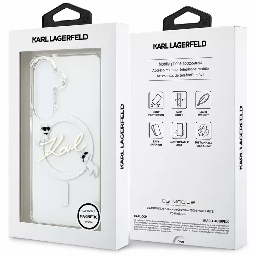 Karl Lagerfeld - IML Choupette and Karl Script Logo MagSafe (KLHMS26FE5HKSCAH) - Samsung Galaxy S26 FE - Transparent