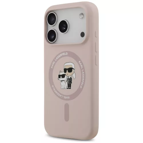 Karl Lagerfeld - Silicone KC Body Ring MagSafe (KLHMP18XSCMKCRHP) - iPhone 18 Pro Max / iPhone 17 Pro Max - Pink
