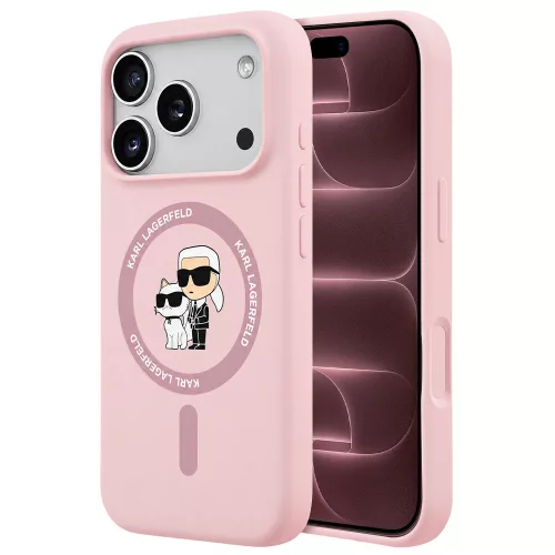 Karl Lagerfeld - Silicone KC Body Ring MagSafe (KLHMP18XSCMKCRHP) - iPhone 18 Pro Max / iPhone 17 Pro Max - Pink