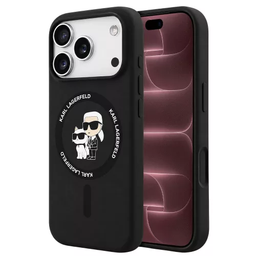 Karl Lagerfeld - Silicone KC Body Ring MagSafe (KLHMP18XSCMKCRHK) - iPhone 18 Pro Max / iPhone 17 Pro Max - Black