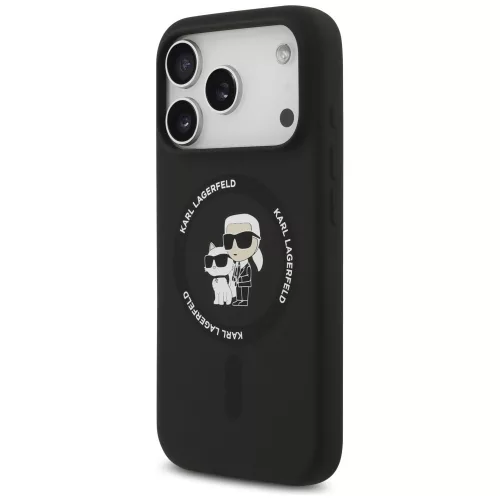 Karl Lagerfeld - Silicone KC Body Ring MagSafe (KLHMP18XSCMKCRHK) - iPhone 18 Pro Max / iPhone 17 Pro Max - Black