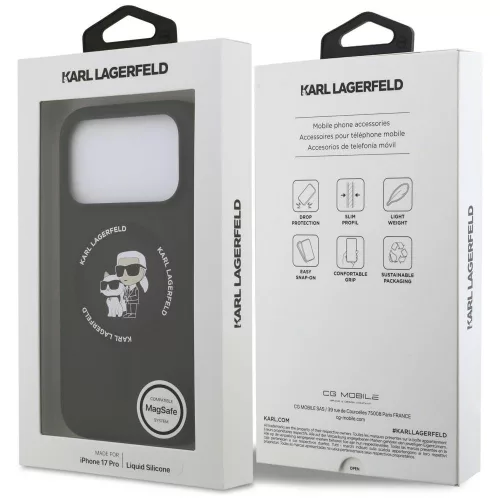 Karl Lagerfeld - Silicone KC Body Ring MagSafe (KLHMP18XSCMKCRHK) - iPhone 18 Pro Max / iPhone 17 Pro Max - Black