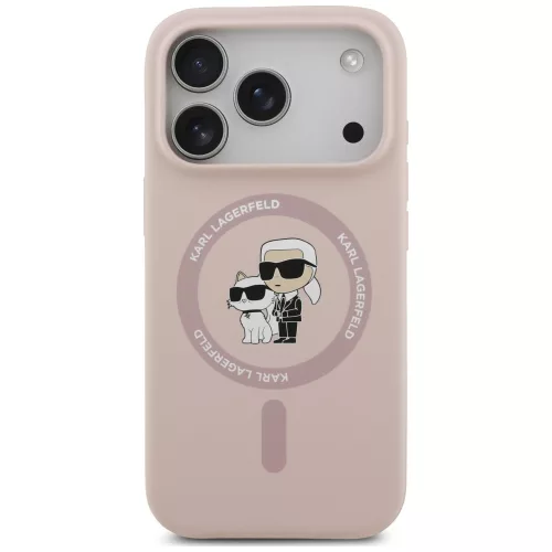Karl Lagerfeld - Silicone KC Body Ring MagSafe (KLHMP18LSCMKCRHP) - iPhone 18 Pro / iPhone 17 Pro - Pink