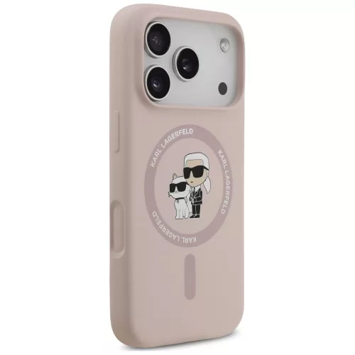 Karl Lagerfeld - Silicone KC Body Ring MagSafe (KLHMP18LSCMKCRHP) - iPhone 18 Pro / iPhone 17 Pro - Pink