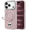 Karl Lagerfeld - Leather Ring Stand 360 C Pin MagSafe (KLHMP18XPSRSCHHP) - iPhone 18 Pro Max / iPhone 17 Pro Max - Pink