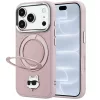 Karl Lagerfeld - Leather Ring Stand 360 C Pin MagSafe (KLHMP18LPSRSCHHP) - iPhone 18 Pro / iPhone 17 Pro - Pink