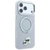 Karl Lagerfeld - Leather Ring Stand 360 KC Pin MagSafe (KLHMP18XPSRSKCHG) - iPhone 18 Pro Max / iPhone 17 Pro Max - Grey
