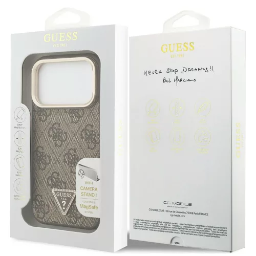 Guess - Hardcase 4G Triangle Logo & Stand Camera MagSafe (GUHMP18XPCS4GPTW) - iPhone 18 Pro Max / iPhone 17 Pro Max - Brown