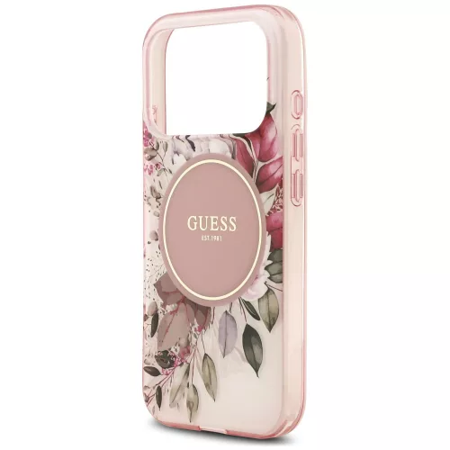 Guess - IML Flower & Tonal Circle MagSafe (GUHMP18XHFWBDCEP) - iPhone 18 Pro Max / iPhone 17 Pro Max - Pink