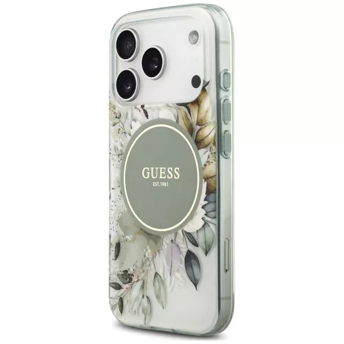 Guess - IML Flower & Tonal Circle MagSafe (GUHMP18XHFWBDCEN) - iPhone 18 Pro Max / iPhone 17 Pro Max - Green