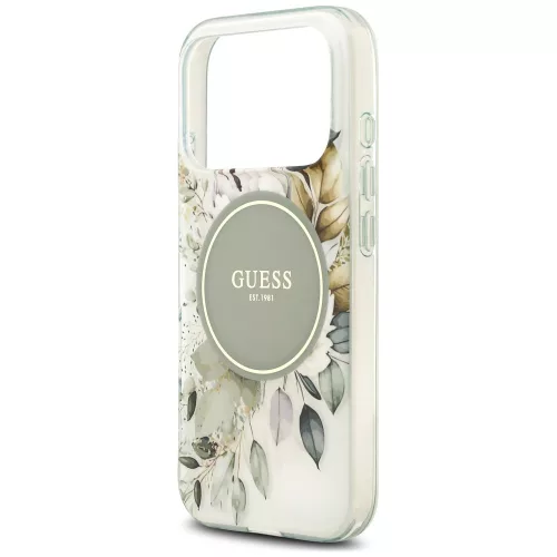 Guess - IML Flower & Tonal Circle MagSafe (GUHMP18LHFWBDCEN) - iPhone 18 Pro / iPhone 17 Pro - Green