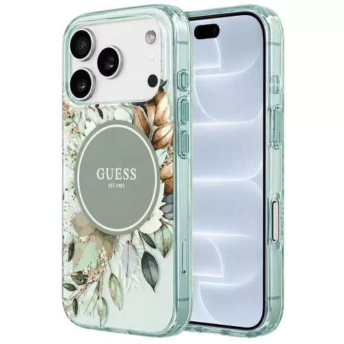 Guess - IML Flower & Tonal Circle MagSafe (GUHMP18LHFWBDCEN) - iPhone 18 Pro / iPhone 17 Pro - Green