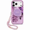 Guess - IML Flowers with Pearl Strap MagSafe (GUHMP18LHFWBRCESU) - iPhone 18 Pro / iPhone 17 Pro - Purple