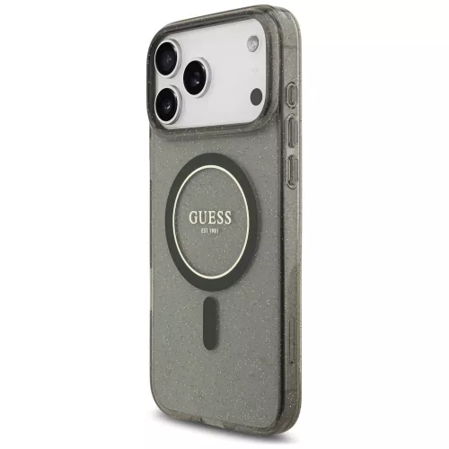Guess - IML Glitter with Pearl Strap MagSafe (GUHMP18LHGCRELSK) - iPhone 18 Pro / iPhone 17 Pro - Black