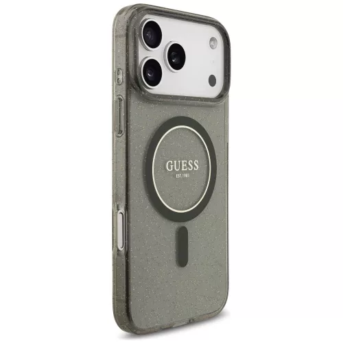 Guess - IML Glitter with Pearl Strap MagSafe (GUHMP18LHGCRELSK) - iPhone 18 Pro / iPhone 17 Pro - Black