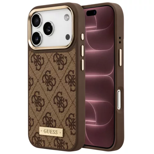 Guess - Hardcase 4G Logo Plate MagSafe (GUHMP18XU4GPRW) - iPhone 18 Pro Max / iPhone 17 Pro Max - Brown