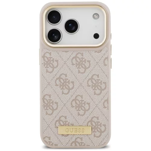 Guess - Hardcase 4G Logo Plate MagSafe (GUHMP18LU4GPRP) - iPhone 18 Pro / iPhone 17 Pro - Pink