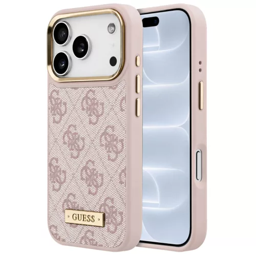 Guess - Hardcase 4G Logo Plate MagSafe (GUHMP18LU4GPRP) - iPhone 18 Pro / iPhone 17 Pro - Pink