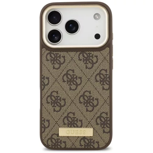 Guess - Hardcase 4G Logo Plate MagSafe (GUHMP18LU4GPRW) - iPhone 18 Pro / iPhone 17 Pro - Brown