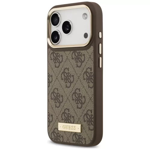 Guess - Hardcase 4G Logo Plate MagSafe (GUHMP18LU4GPRW) - iPhone 18 Pro / iPhone 17 Pro - Brown