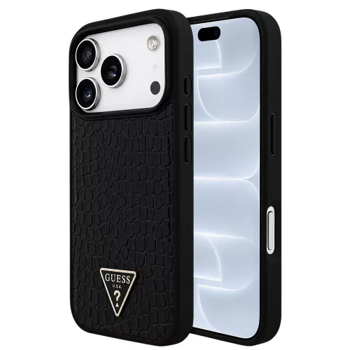 Guess - Croco Triangle Logo MagSafe (GUHMP18LPCRTHCK) - iPhone 18 Pro / iPhone 17 Pro - Black