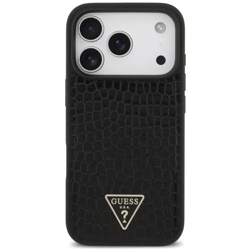 Guess - Croco Triangle Logo MagSafe (GUHMP18XPCRTHCK) - iPhone 18 Pro Max / iPhone 17 Pro Max - Black