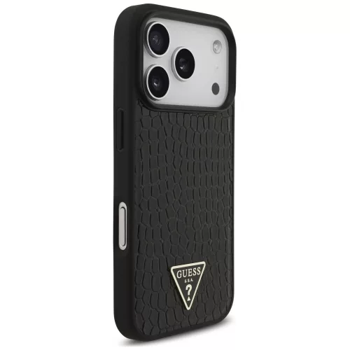Guess - Croco Triangle Logo MagSafe (GUHMP18XPCRTHCK) - iPhone 18 Pro Max / iPhone 17 Pro Max - Black