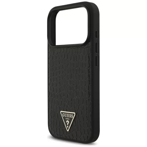 Guess - Croco Triangle Logo MagSafe (GUHMP18XPCRTHCK) - iPhone 18 Pro Max / iPhone 17 Pro Max - Black