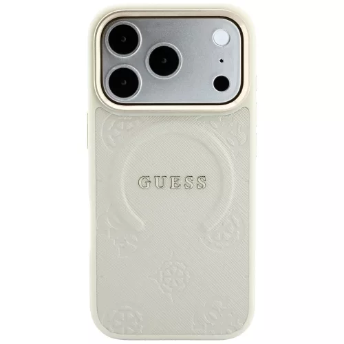 Guess - Saffiano Peony & Ring MagSafe (GUHMP18LPSAMSECE) - iPhone 18 Pro / iPhone 17 Pro - Beige