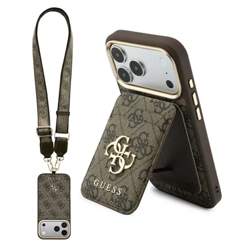 Guess - Hardcase 4G Cardslot & Big Strap MagSafe (GUBPHUP18XP4SM44CW) - iPhone 18 Pro Max / iPhone 17 Pro Max - Brown