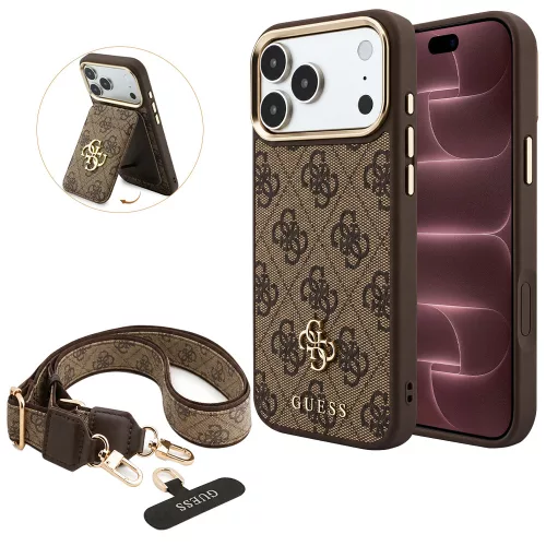 Guess - Hardcase 4G Cardslot & Big Strap MagSafe (GUBPHUP18XP4SM44CW) - iPhone 18 Pro Max / iPhone 17 Pro Max - Brown