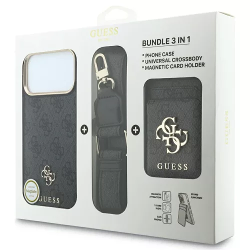 Guess - Hardcase 4G Cardslot & Big Strap MagSafe (GUBPHUP18LP4SM44CK) - iPhone 18 Pro / iPhone 17 Pro - Black