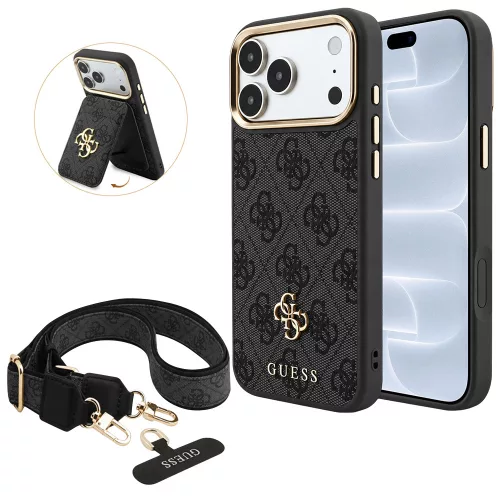 Guess - Hardcase 4G Cardslot & Big Strap MagSafe (GUBPHUP18LP4SM44CK) - iPhone 18 Pro / iPhone 17 Pro - Black