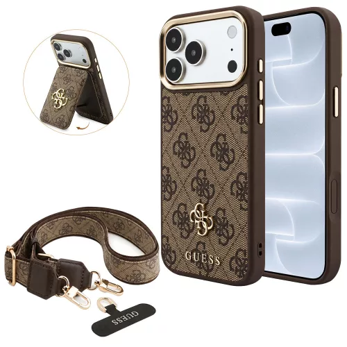 Guess - Hardcase 4G Cardslot & Big Strap MagSafe (GUBPHUP18LP4SM44CW) - iPhone 18 Pro / iPhone 17 Pro - Brown