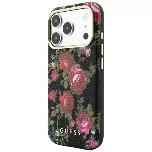 Guess - Blossom Roses Print MagSafe (GUHMP18X6PWGTBEK) - iPhone 18 Pro Max / iPhone 17 Pro Max - Black