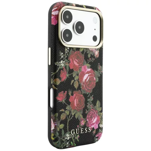 Guess - Blossom Roses Print MagSafe (GUHMP18X6PWGTBEK) - iPhone 18 Pro Max / iPhone 17 Pro Max - Black
