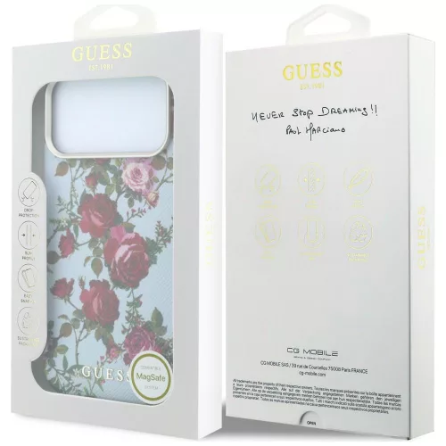 Guess - Blossom Roses Print MagSafe (GUHMP18X6PWGTBEB) - iPhone 18 Pro Max / iPhone 17 Pro Max - Light Blue