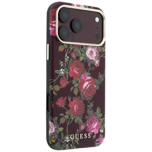 Guess - Blossom Roses Print MagSafe (GUHMP18X6PWGTBEU) - iPhone 18 Pro Max / iPhone 17 Pro Max - Burgundy