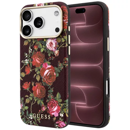 Guess - Blossom Roses Print MagSafe (GUHMP18X6PWGTBEU) - iPhone 18 Pro Max / iPhone 17 Pro Max - Burgundy
