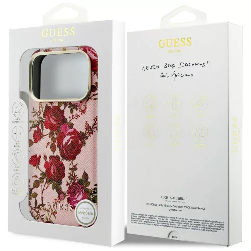 Guess - Blossom Roses Print MagSafe (GUHMP18L6PWGTBEP) - iPhone 18 Pro / iPhone 17 Pro - Pink