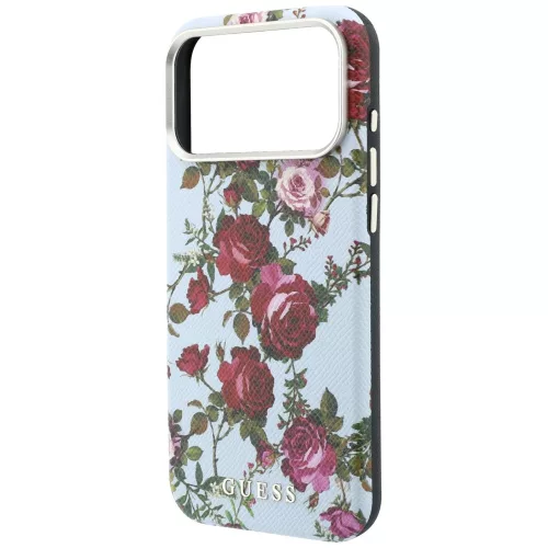 Guess - Blossom Roses Print MagSafe (GUHMP18L6PWGTBEB) - iPhone 18 Pro / iPhone 17 Pro - Light Blue