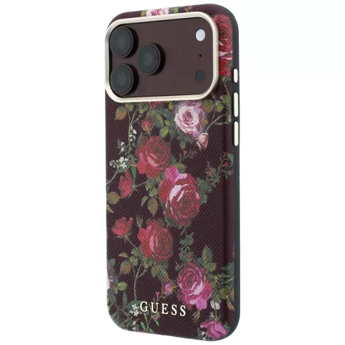 Guess - Blossom Roses Print MagSafe (GUHMP18L6PWGTBEU) - iPhone 18 Pro / iPhone 17 Pro - Burgundy