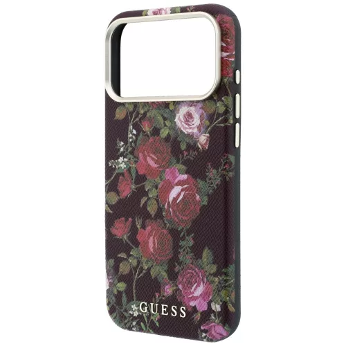 Guess - Blossom Roses Print MagSafe (GUHMP18L6PWGTBEU) - iPhone 18 Pro / iPhone 17 Pro - Burgundy