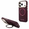 Guess - Grained Leather Ring Stand 360 Classic Logo MagSafe (GUHMP18L6PSGRSCLU) - iPhone 18 Pro / iPhone 17 Pro - Burgundy