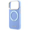 Guess - Grained Leather Ring Stand 360 Classic Logo MagSafe (GUHMP18X6PSGRSCLB) - iPhone 18 Pro Max / iPhone 17 Pro Max - Light Blue