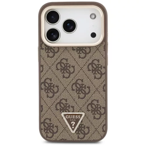 Guess - Hardcase 4G Triangle Logo & Stand Camera MagSafe (GUHMP18LPCS4GPTW) - iPhone 18 Pro / iPhone 17 Pro - Brown