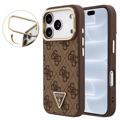 Guess - Hardcase 4G Triangle Logo & Stand Camera MagSafe (GUHMP18LPCS4GPTW) - iPhone 18 Pro / iPhone 17 Pro - Brown