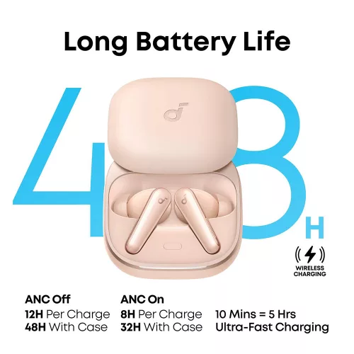 Anker - Wireless Earbuds SoundCore Liberty 5 (A3957G51) - with Dolby Audio, Bluetooth 5.4, Noise-Cancelling - Pink